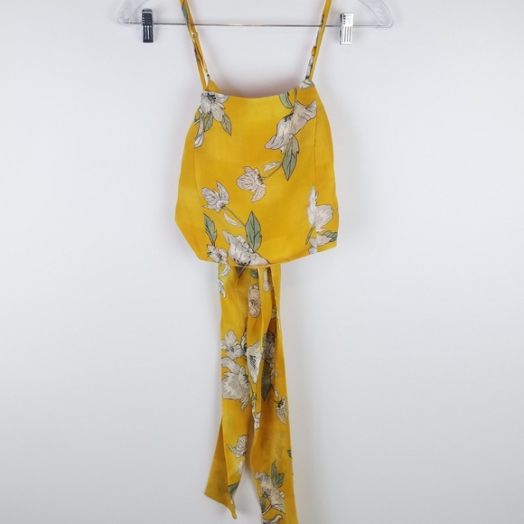 CHRISELLE J.O.A. | YELLOW FLORAL WRAP TOP - Picture 2 of 4